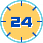 Clock with 24 icon